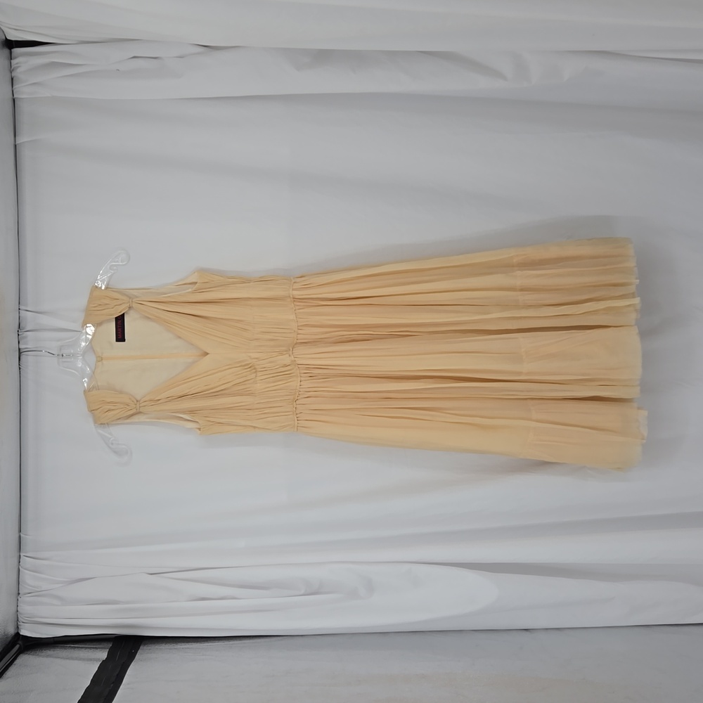 Martin Grant Cream Silk Sundress Gathered Detailing Breast and Skirt Size M